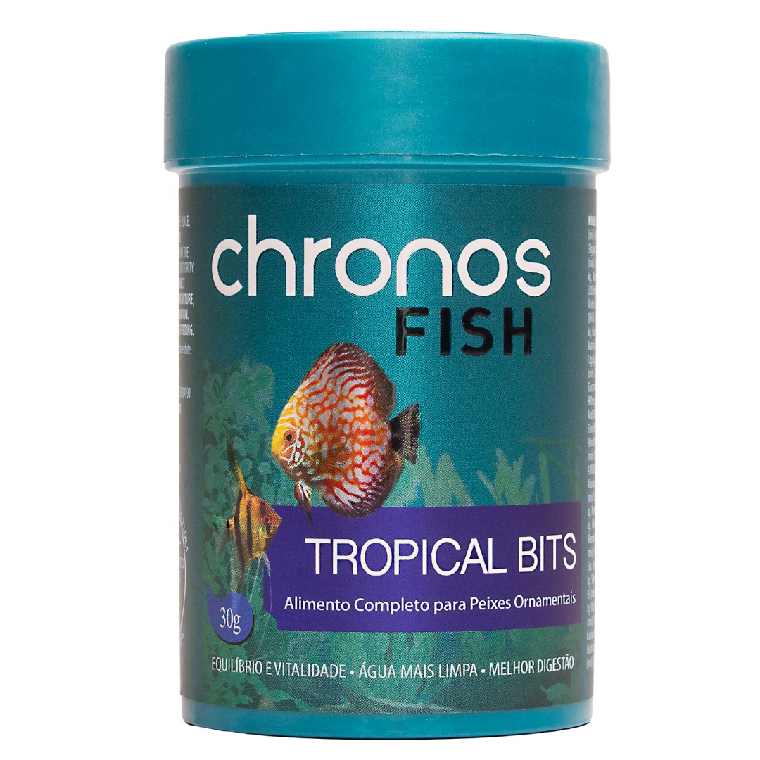 Ração Chronos Fish Tropical Bits 30g para Peixes Ornamentais
