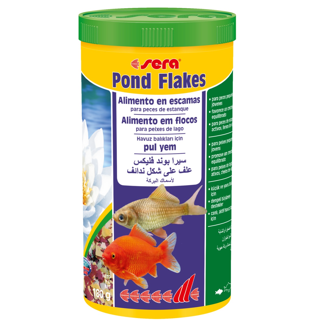 Ração Pond Flakes Sera 180g - Todos os Peixes de Lago