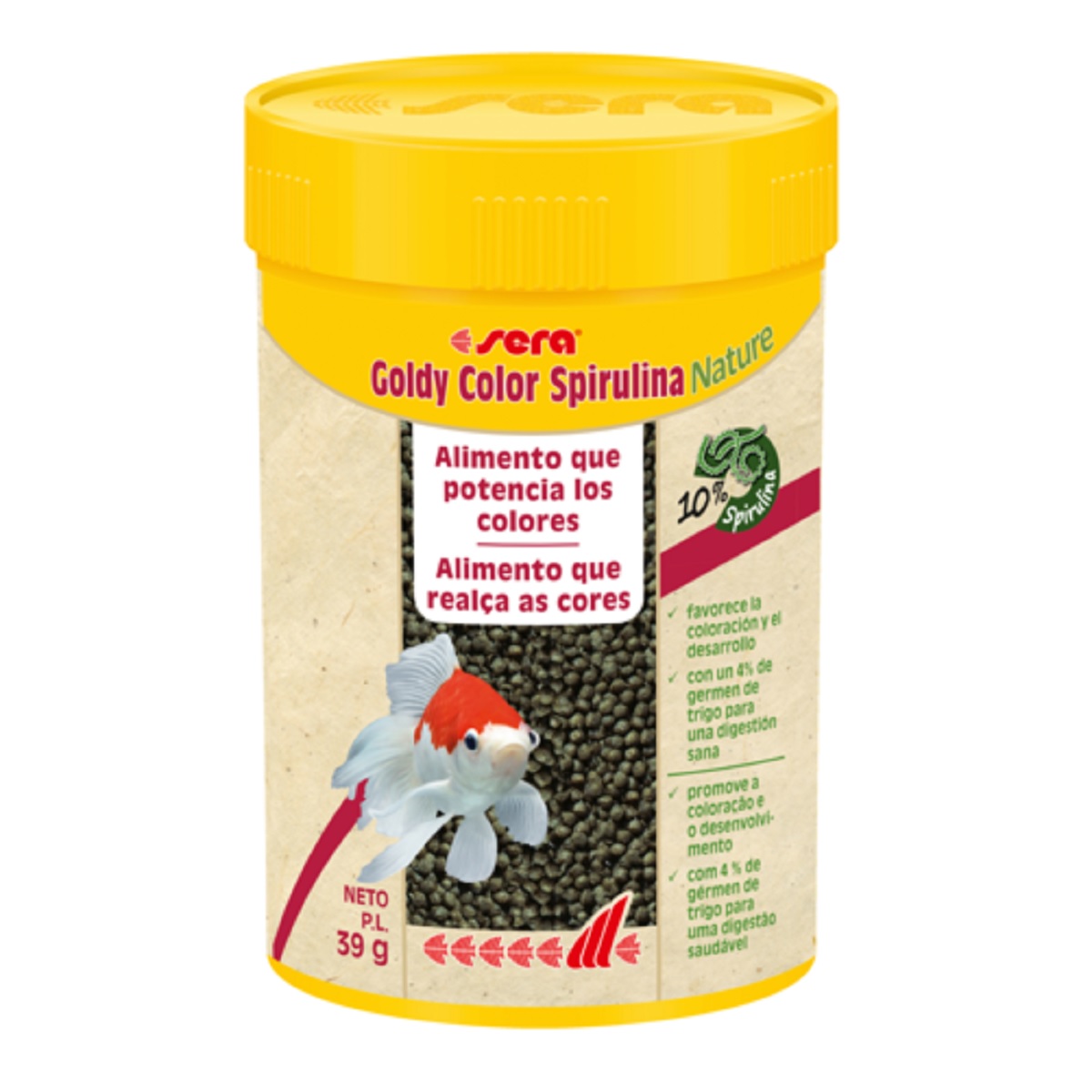 Ração Sera Goldy Color Spirulina Nature 39g para Carpas