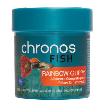 Ração Chronos Fish Rainbow Guppy 20g Peixes Guppys Lebistes
